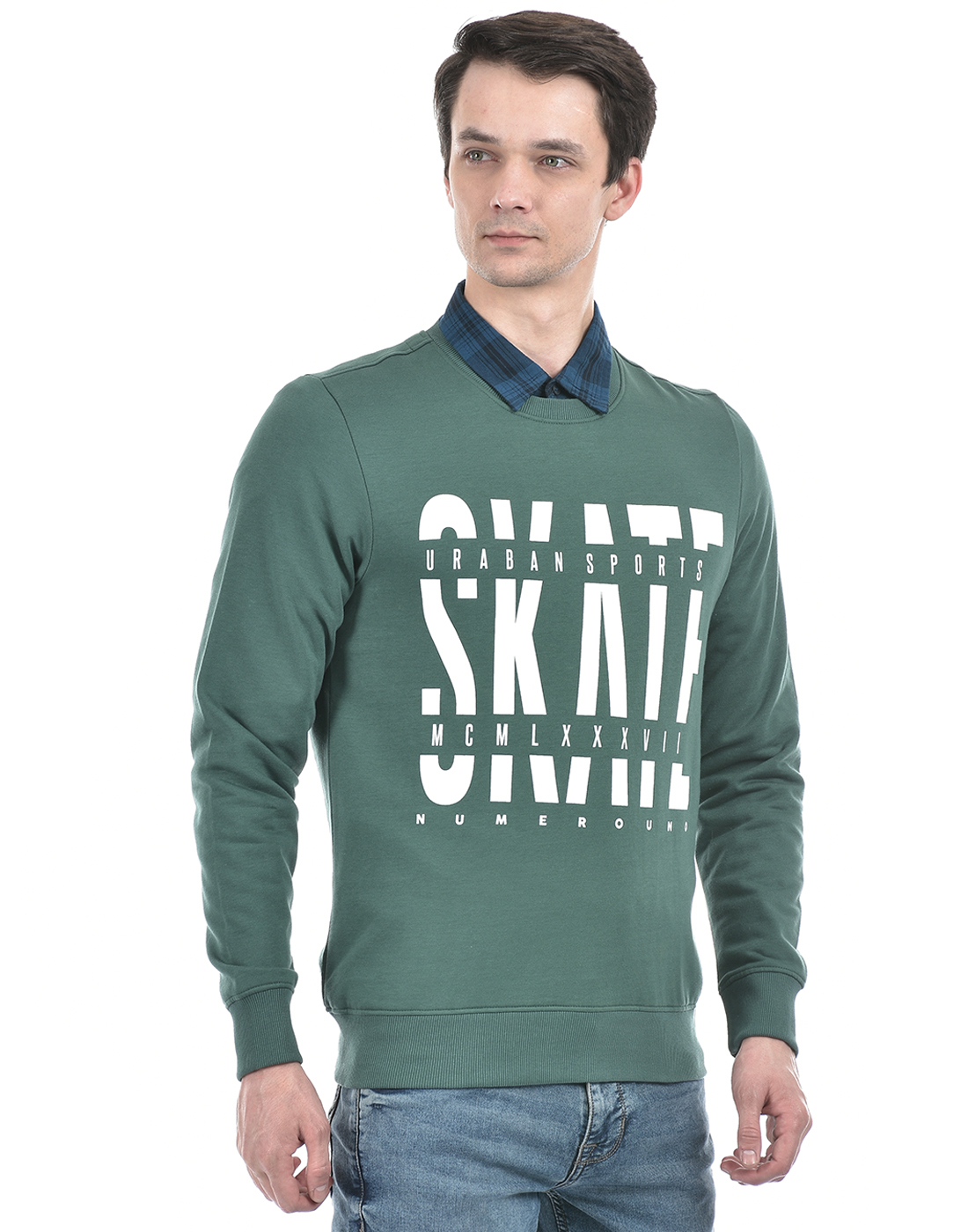 Numero Uno Men Typography Green Sweat Shirt